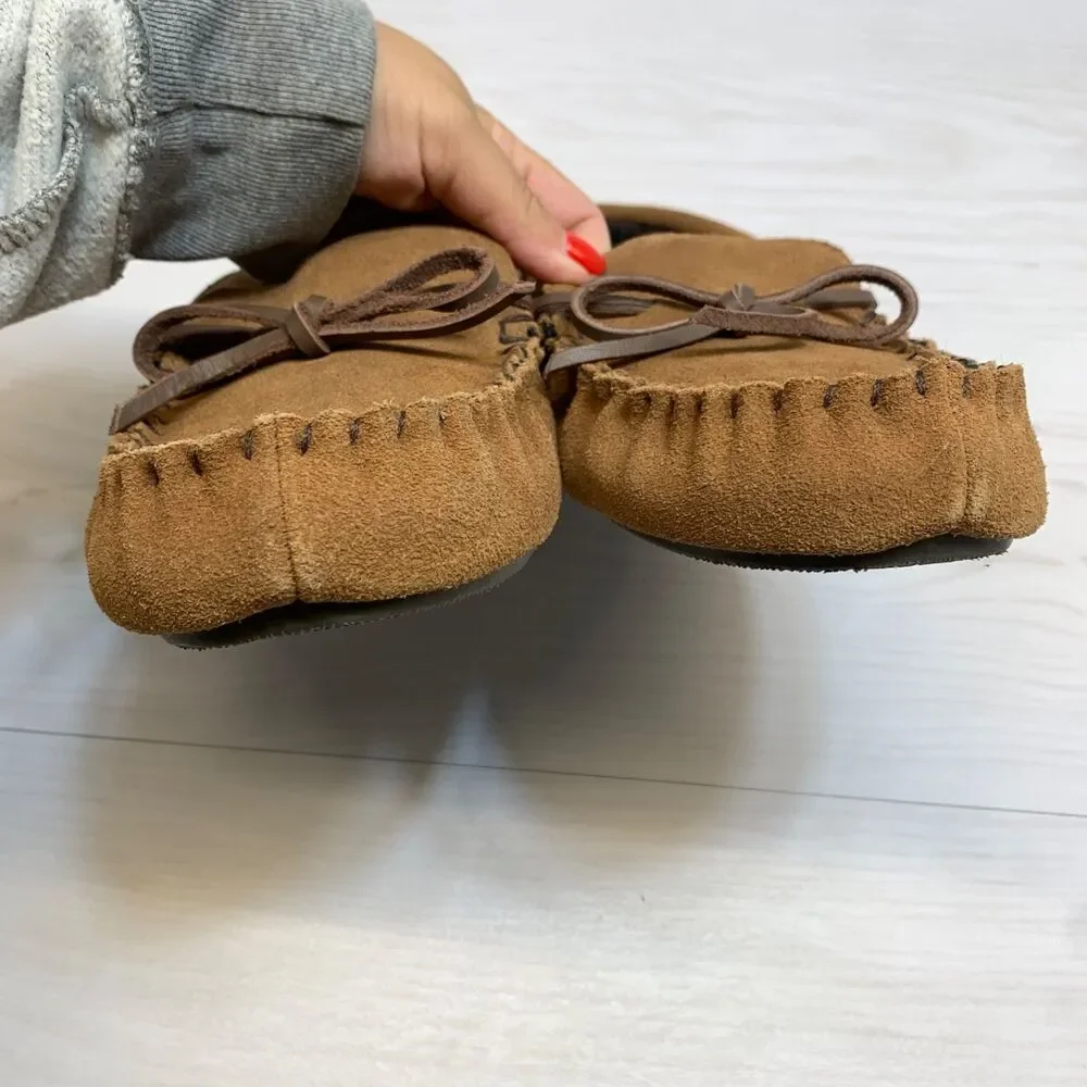 Goodfellow & Co Mens Topher Moccasin Slippers Chestnut Brown‎ 8 House Shoes
